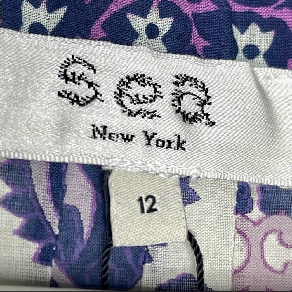 Sea New York Brigitte Border Long Sleeve Romper Size 12 Multicolor Purple NWOT - Picture 13 of 16